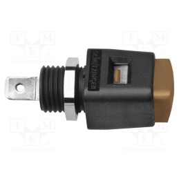 1 pcs x SCHu00dcTZINGER - ESD 498 / BR - Laboratory clamp, brown, 70VDC, 16A, screw, nickel, polyamide, 44mm