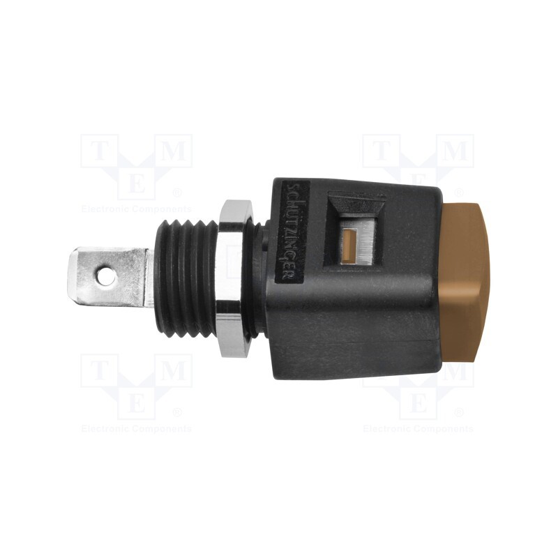 1 pcs x SCHu00dcTZINGER - ESD 498 / BR - Laboratory clamp, brown, 70VDC, 16A, screw, nickel, polyamide, 44mm