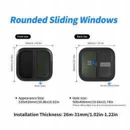 RV sliding window with mesh 500mm 400mm