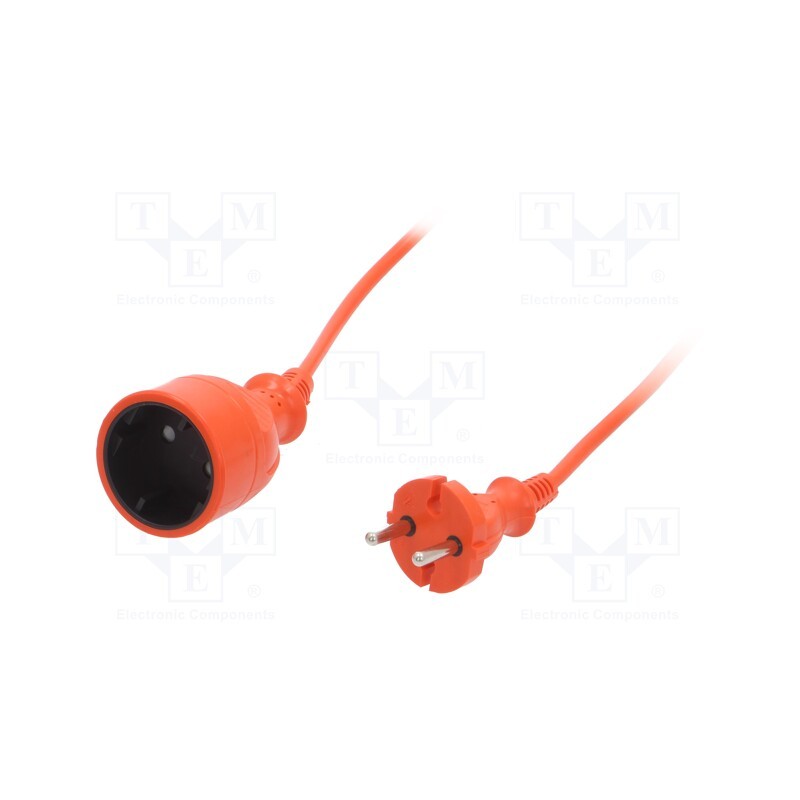 1 pcs x PLASTROL - W-98941 - Extension lead, 2x1mm2, Sockets: 1, PVC, orange, 30m, 10A