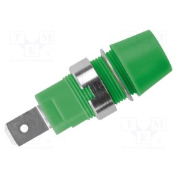 1 pcs x SCHu00dcTZINGER - SAB 7560 NI / GN - Socket, 4mm banana, 32A, 1kV, green, nickel plated, screw, 41mm