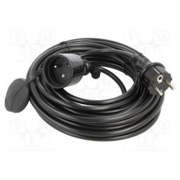 1 pcs x KEL - W-98418 - Extension lead, 3x1.5mm2, Sockets: 1, PVC, black, 10m, 16A, STANDARD