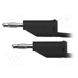 1 pcs x SCHu00dcTZINGER - MFK 15 / 1 / 25 / SW - Test lead, 70VDC, 33VAC, 16A, banana plug 4mm,both sides, black