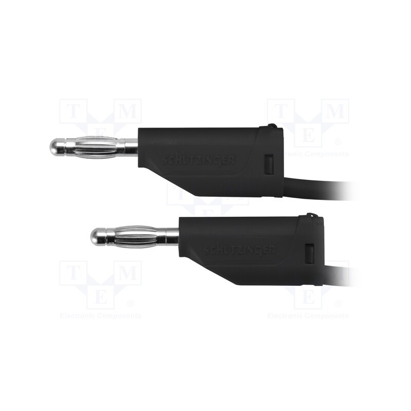 1 pcs x SCHu00dcTZINGER - MFK 15 / 1 / 25 / SW - Test lead, 70VDC, 33VAC, 16A, banana plug 4mm,both sides, black