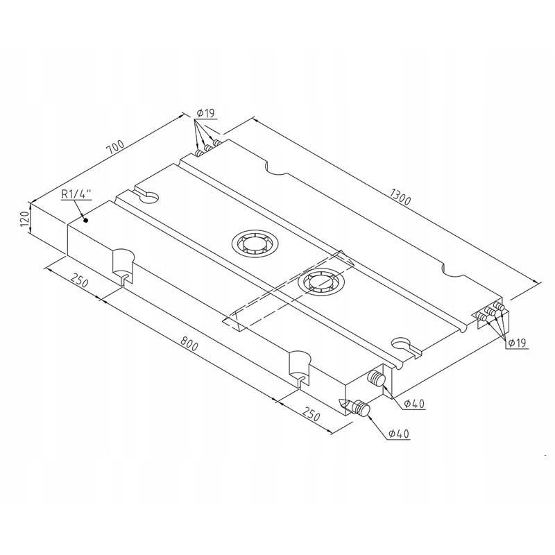 Water tank for a camper trailer, 110l, diverse