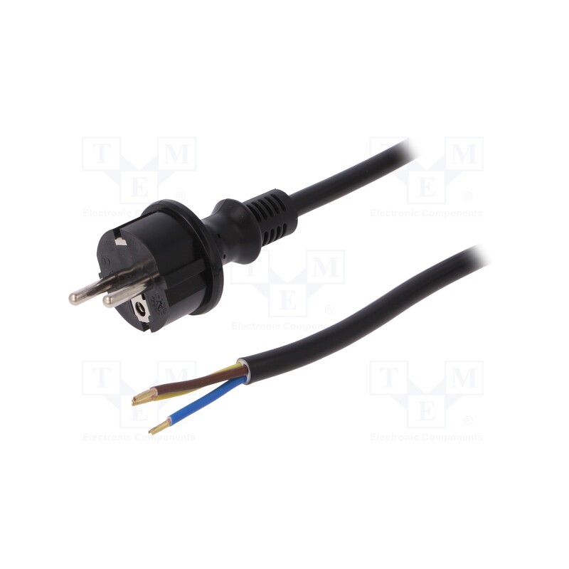 1 pcs x PLASTROL - W-98395 - Cable, 3x2.5mm2, CEE 7/7 (E/F) plug,wires,SCHUKO plug, PVC, 4m