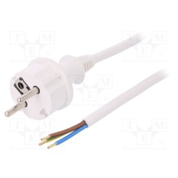 1 pcs x PLASTROL - W-98383 - Cable, 3x1.5mm2, CEE 7/7 (E/F) plug,wires,SCHUKO plug, PVC, 3m
