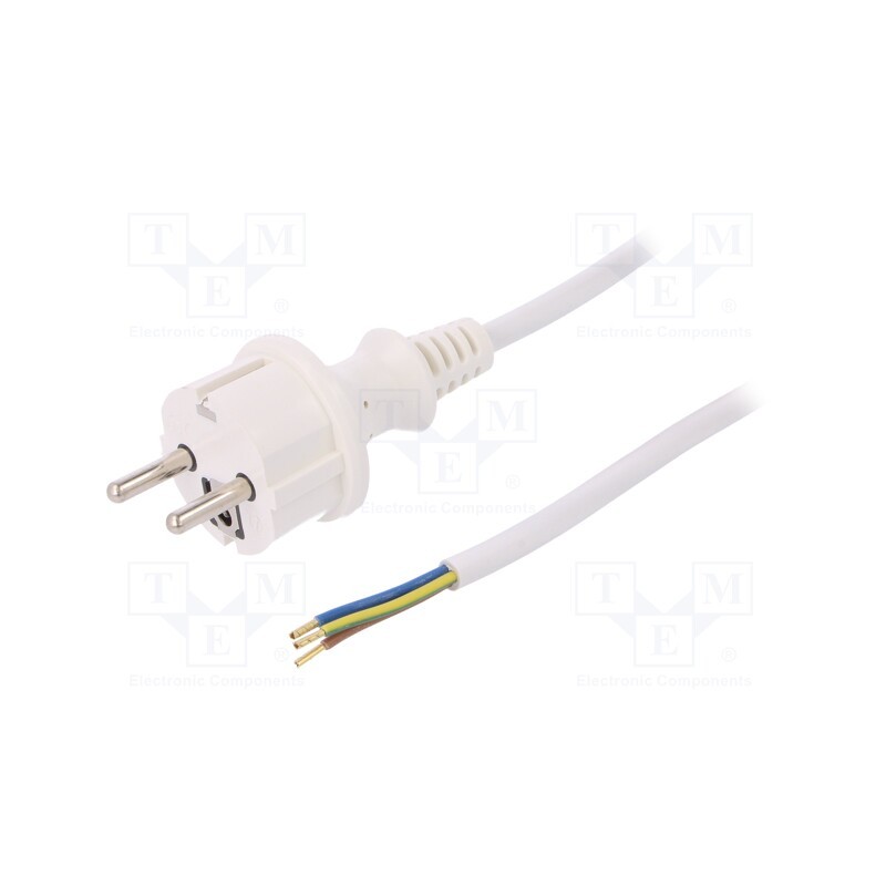 1 pcs x PLASTROL - W-98373 - Cable, 3x1mm2, CEE 7/7 (E/F) plug,wires,SCHUKO plug, PVC, 3m