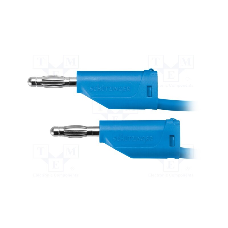 1 pcs x SCHu00dcTZINGER - MFK 15 / 1 / 25 / BL - Test lead, 70VDC, 33VAC, 16A, banana plug 4mm,both sides, blue