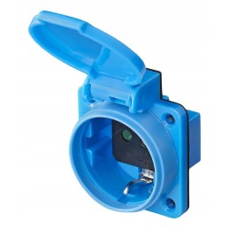 Schuko panel socket 230v plug IP44 16a