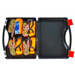 Transport belts in a suitcase with tensioner 4m 25mm 0 68t set of 4 pieces