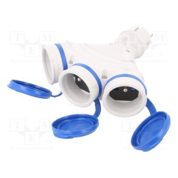 1 pcs x KEL - W-01153 - Power splitter, Sockets: 3, 16A, EXTREM, blue,grey