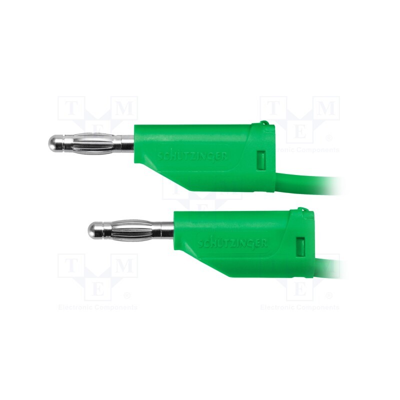 1 pcs x SCHu00dcTZINGER - MFK 15 / 1 / 25 / GN - Test lead, 70VDC, 33VAC, 16A, banana plug 4mm,both sides, green