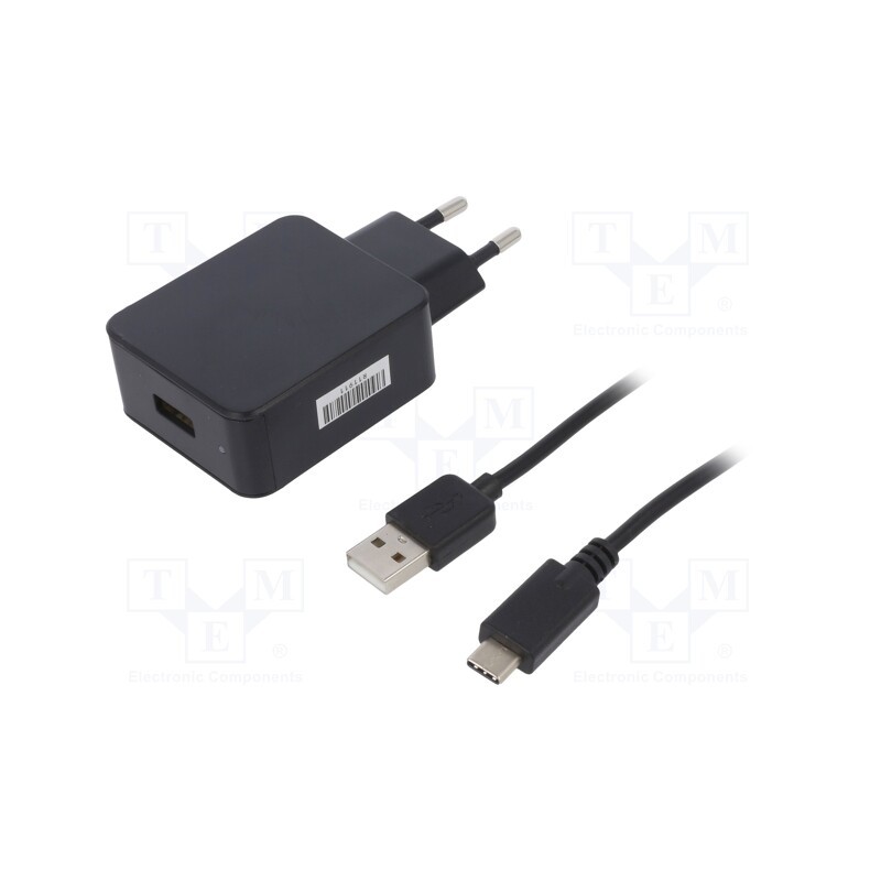 1 pcs x POS - POS05300A-USB-C - Power supply: switched-mode, plug, 5VDC, 3A, 15W, Plug: EU, 76.41%