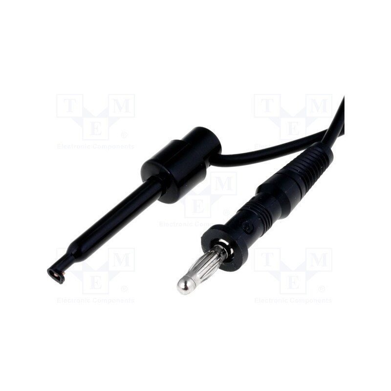 1 pcs x SCI - R8-36-BLACK - Test lead, 60VDC, 10A, clip-on hook probe x2,banana plug 4mm x2