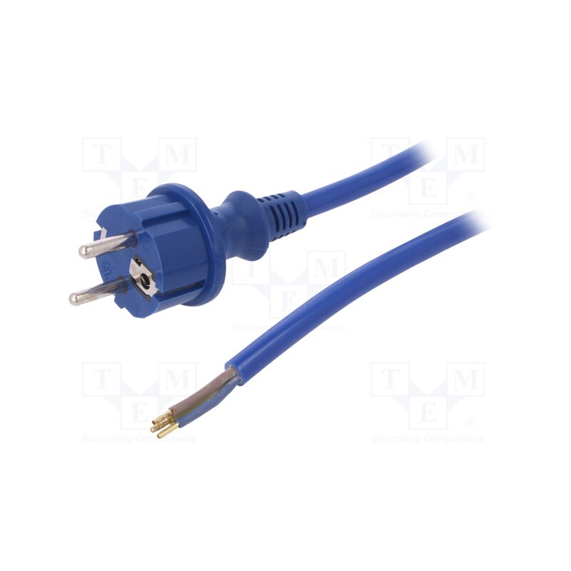 1 pcs x PLASTROL - W-98452 - Cable, 3x1.5mm2, CEE 7/7 (E/F) plug,wires,SCHUKO plug, rubber