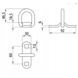 Cargo mounting bracket, trailer semi-trailer eye