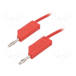 1 pcs x HIRSCHMANN T&M - MLN 50/2,5 RT - Test lead, 60VDC, 32A, with 4mm axial socket, Len: 0.5m, red