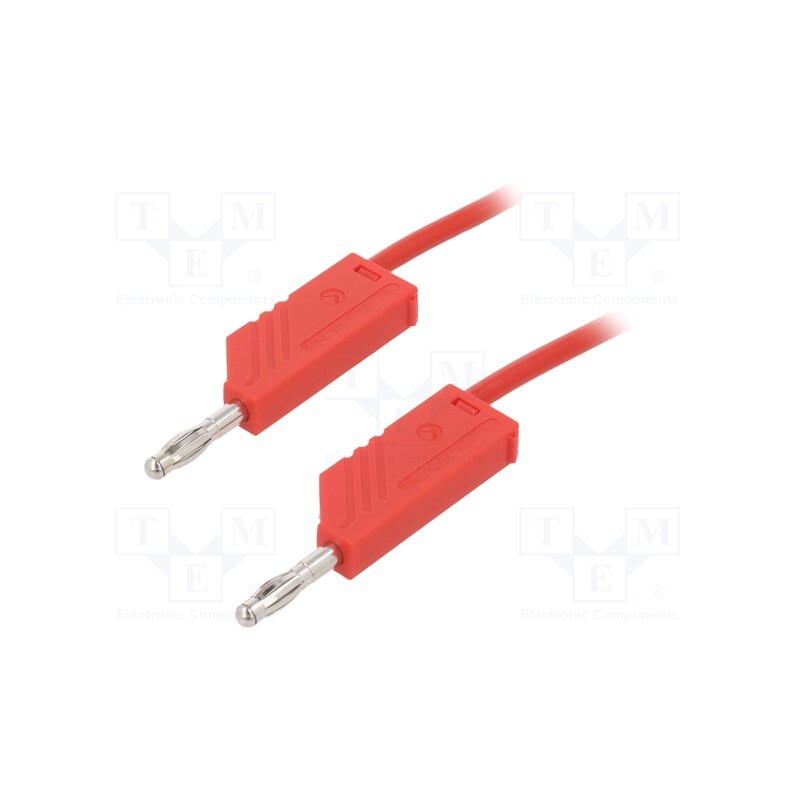 1 pcs x HIRSCHMANN T&M - MLN 50/2,5 RT - Test lead, 60VDC, 32A, with 4mm axial socket, Len: 0.5m, red