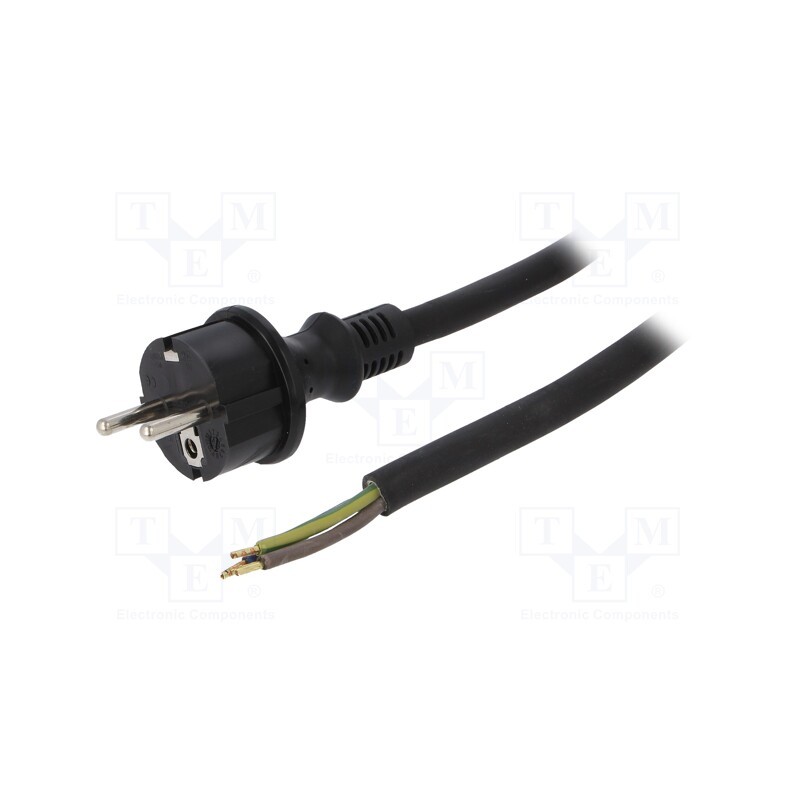 1 pcs x PLASTROL - W-97221 - Cable, 3x2.5mm2, CEE 7/7 (E/F) plug,wires,SCHUKO plug, rubber