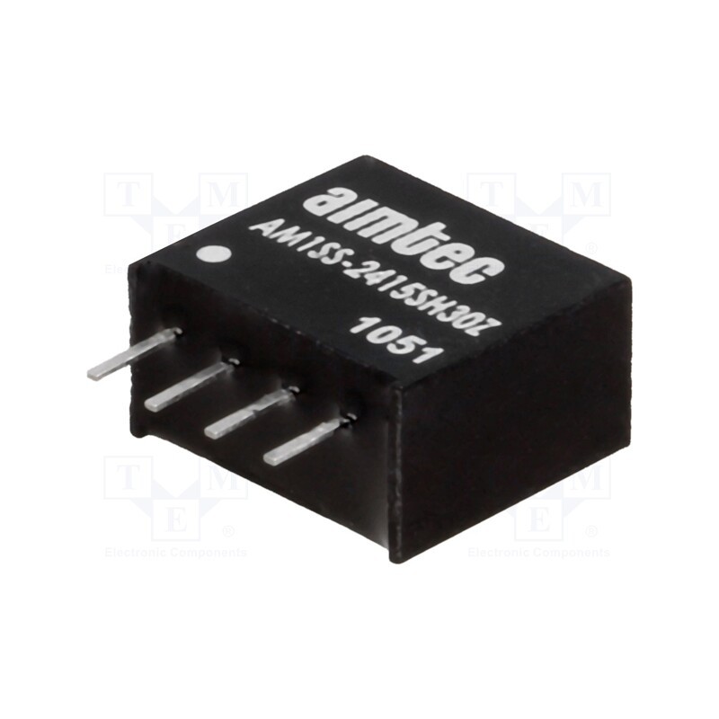 1 pcs x AIMTEC - AM1SS-2415SH30Z - Converter: DC/DC, 1W, Uin: 21.6÷26.4V, Uout: 15VDC, Iout: 67mA, SIP4