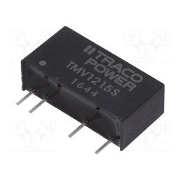1 pcs x TRACO POWER - TMV 1215S - Converter: DC/DC, 1W, Uin: 10.8÷13.2V, Uout: 15VDC, Iout: 65mA, SIP7