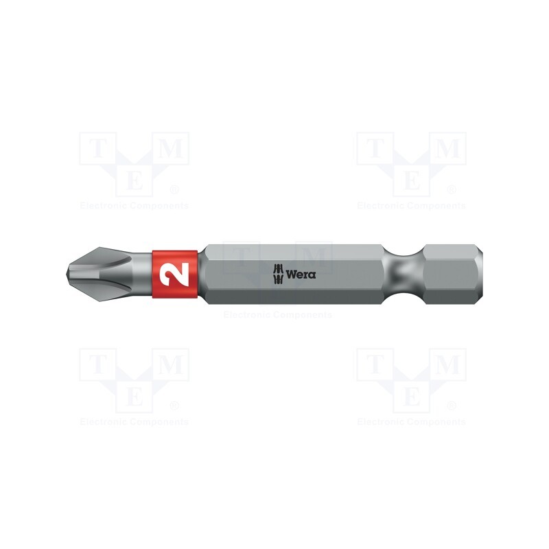 1 pcs x WERA - 5059552001 - Screwdriver bit, Phillips, PH2, Overall len: 50mm, BiTorsion
