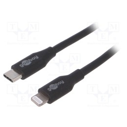 1 pcs x Goobay - 39447 - Cable, USB 2.0, Apple Lightning plug,USB C plug, 2m, black, 87W