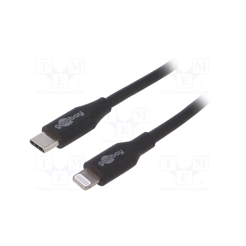 1 pcs x Goobay - 39447 - Cable, USB 2.0, Apple Lightning plug,USB C plug, 2m, black, 87W