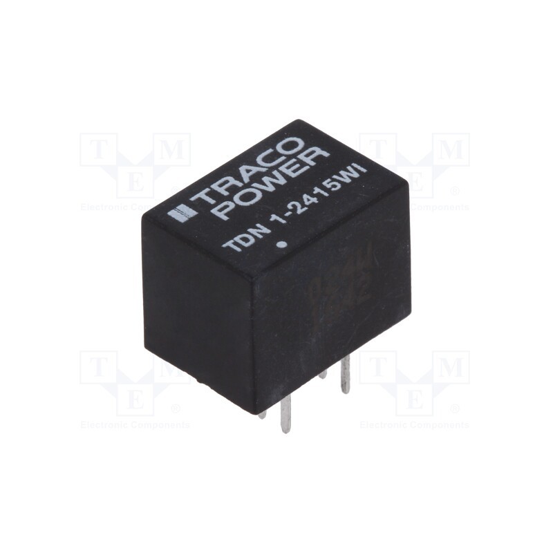 1 pcs x TRACO POWER - TDN 1-2415WI - Converter: DC/DC, 1W, Uin: 9÷36V, Uout: 24VDC, Iout: 45mA, DIP, 100kHz