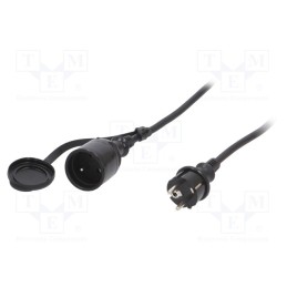 1 pcs x KEL - W-97020 - Extension lead, 3x1.5mm2, Sockets: 1, rubber, black, 10m, 16A