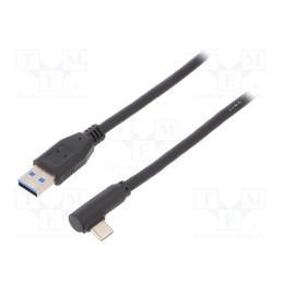 1 pcs x Goobay - 66502 - Cable, USB 3.0, USB A plug,USB C angled plug, 1.5m, black, 5Gbps