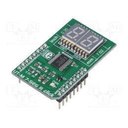 1 pcs x MIKROE - UT-M 7-SEG R CLICK - Click board, display, SPI, MAX6969, prototype board, 3.3VDC,5VDC
