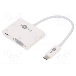 1 pcs x Goobay - 62107 - Adapter, Power Delivery (PD),USB 3.0, 0.15m, white, white, 60W