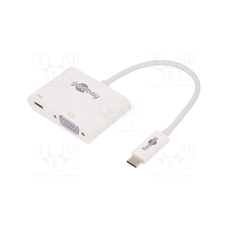 1 pcs x Goobay - 62107 - Adapter, Power Delivery (PD),USB 3.0, 0.15m, white, white, 60W