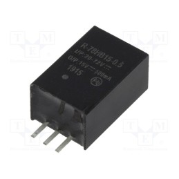1 pcs x RECOM - R-78HB15-0.5 - Converter: DC/DC, 7.5W, Uin: 20÷72V, Uout: 15VDC, Iout: 0.5A, SIP3