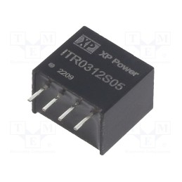 1 pcs x XP POWER - ITR0312S05 - Converter: DC/DC, 3W, Uin: 10.8÷13.2V, Uout: 5VDC, Iout: 600mA, SIP4