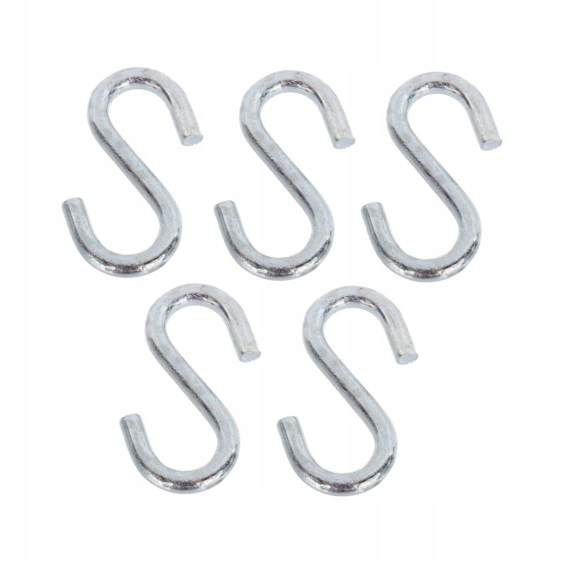 Hook type S 4mm 5pcs, galvanized steel