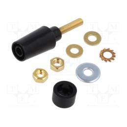 1 pcs x STu00c4UBLI - 23.3050-21 - Socket, 4mm banana, 32A, 1kV, black, gold-plated, insulated