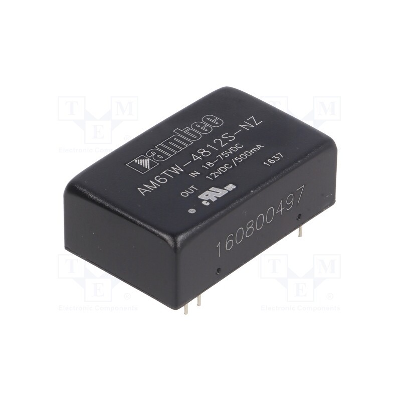 1 pcs x AIMTEC - AM6TW-4812S-NZ - Converter: DC/DC, 6W, Uin: 18÷75V, Uout: 12VDC, Iout: 500mA, DIP24