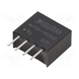 1 pcs x AIMTEC - AM1SS-1512SJZ - Converter: DC/DC, 1W, Uin: 13.5÷16.5V, Uout: 12VDC, Iout: 83mA, SIP4