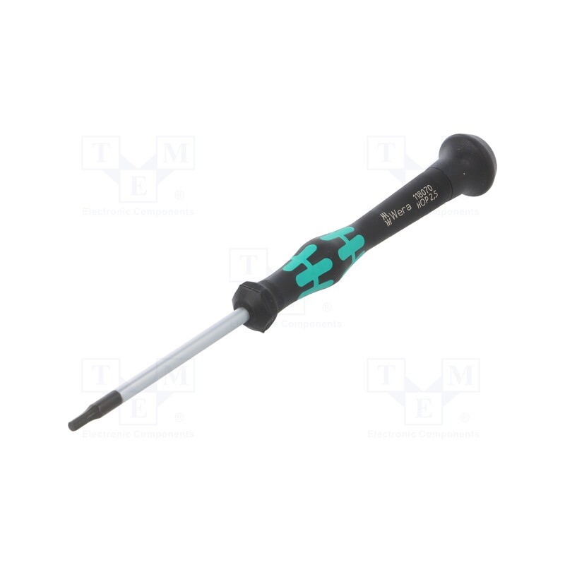 1 pcs x WERA - 5118070001 - Screwdriver, hex key, precision, HEX 2,5mm, Blade length: 60mm