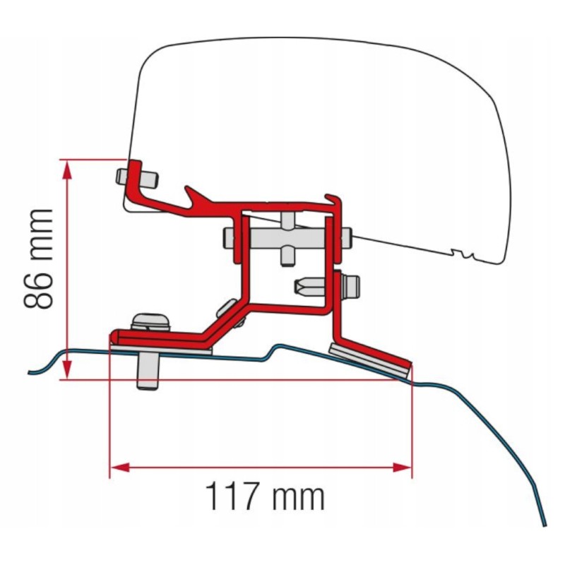Adapter for awning f40van kit ford custom l1 lhd