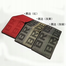 Bride's leather wallet made of racing fabric, yellow and gray