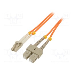 1 pcs x QOLTEC - 54042 - Fiber patch cord, OM2, LC/UPC,SC/UPC, 5m, Optical fiber: 50/125um