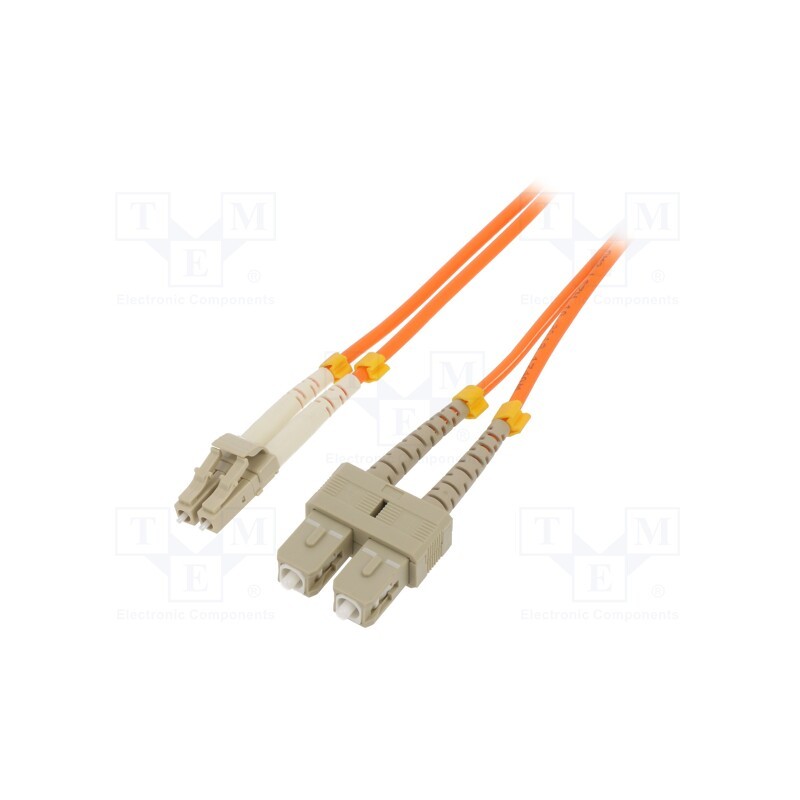 1 pcs x QOLTEC - 54042 - Fiber patch cord, OM2, LC/UPC,SC/UPC, 5m, Optical fiber: 50/125um