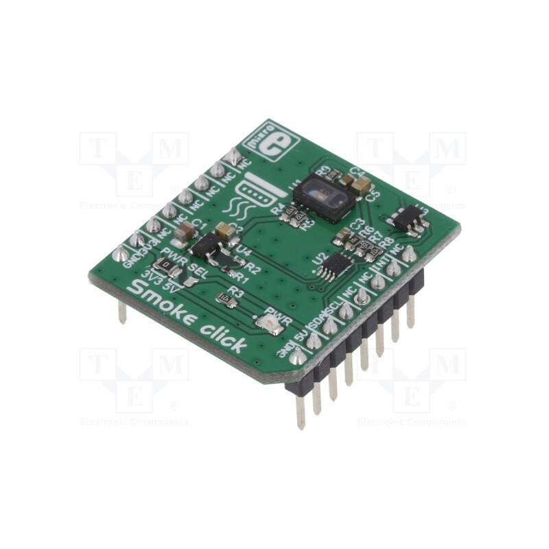 1 pcs x MIKROE - SMOKE CLICK - Click board, smoke sensor, I2C, MAX30105, prototype board