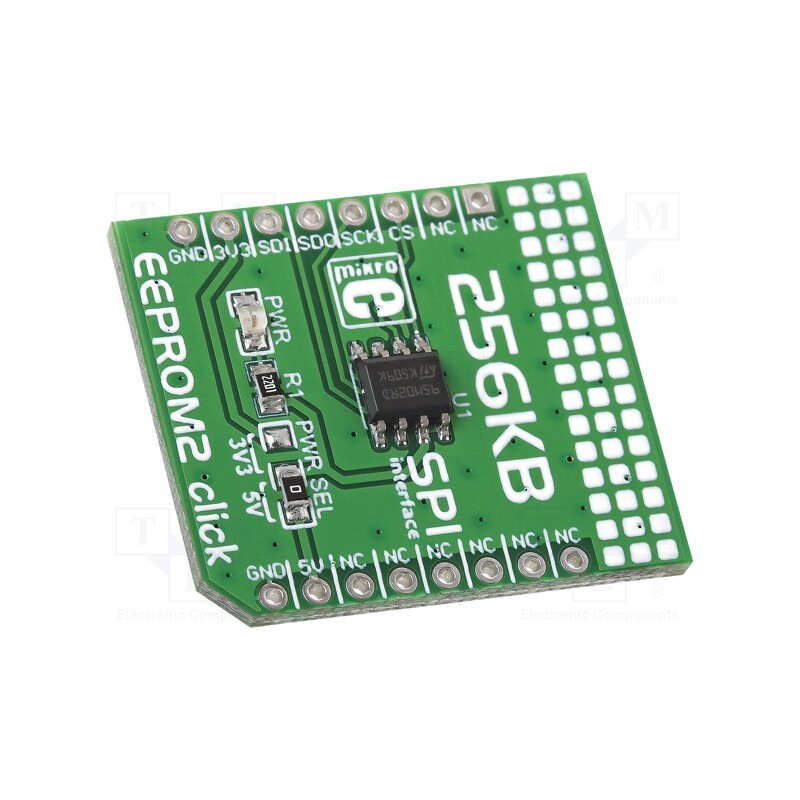 1 pcs x MIKROE - EEPROM 2 CLICK - Click board, EEPROM memory, SPI, 24C08WP, prototype board