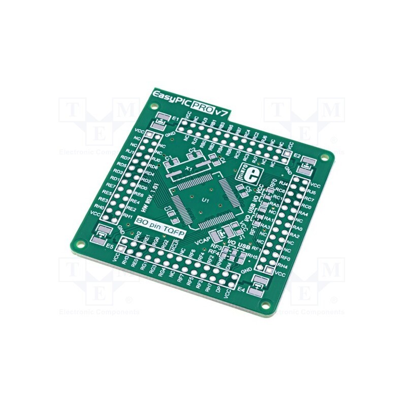 1 pcs x MIKROE - EASYPIC PRO V7 EMPTY MCUCARD 80PIN TQFP - Multiadapter, prototype board