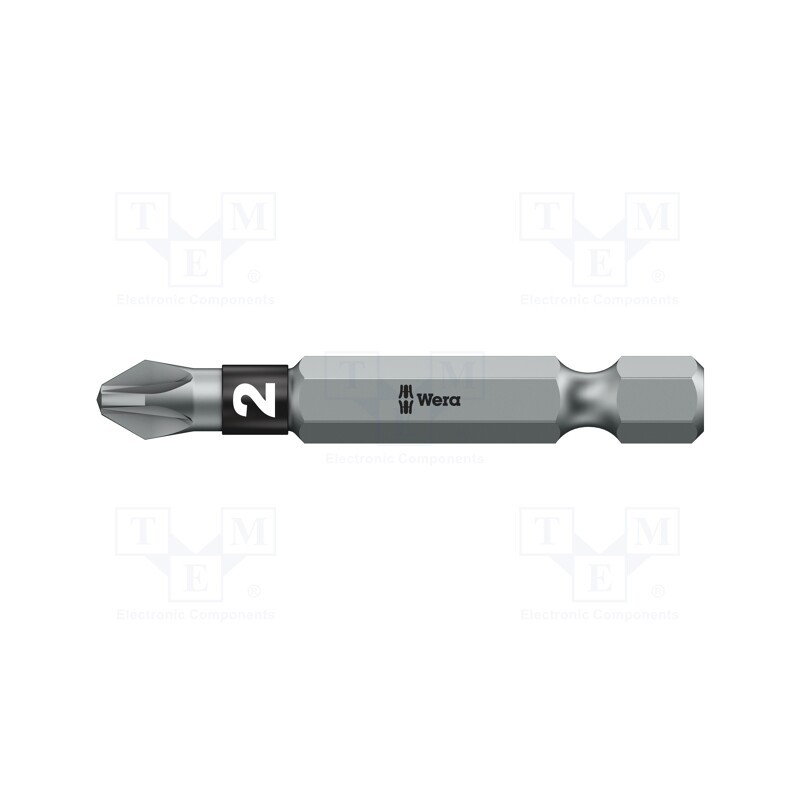 1 pcs x WERA - 5059922001 - Screwdriver bit, Pozidriv®, PZ2, Overall len: 50mm, BiTorsion